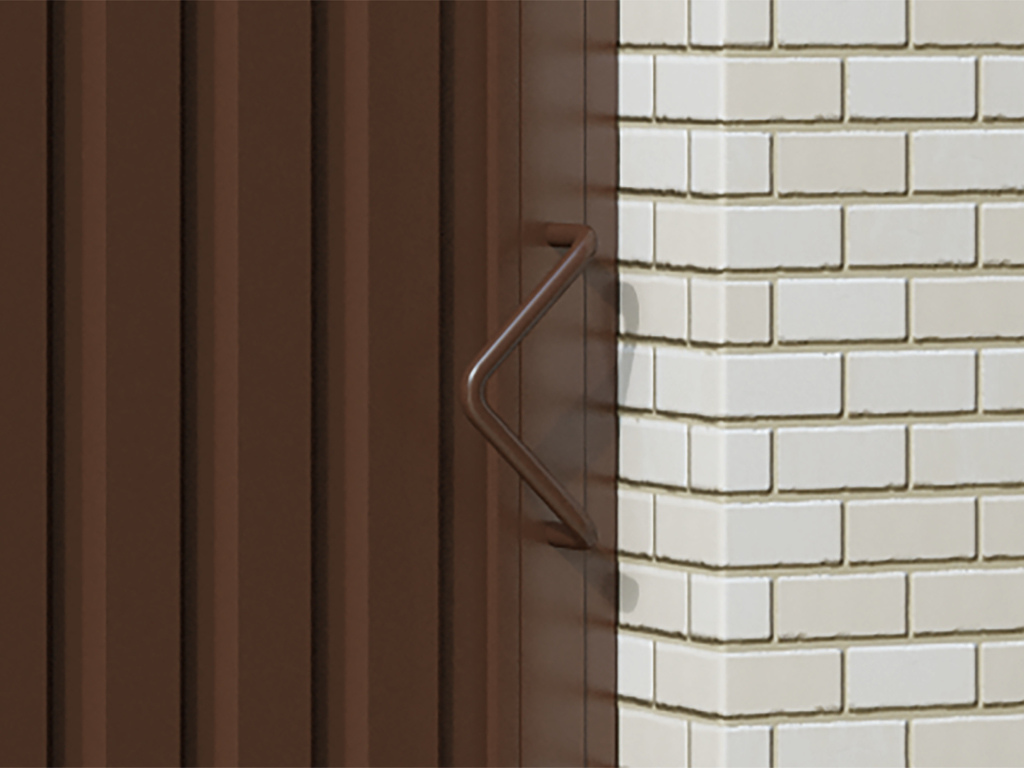 Удобная в использовании алюминиевая ручка серии delta. Окрашена в цвет полотна калитки.